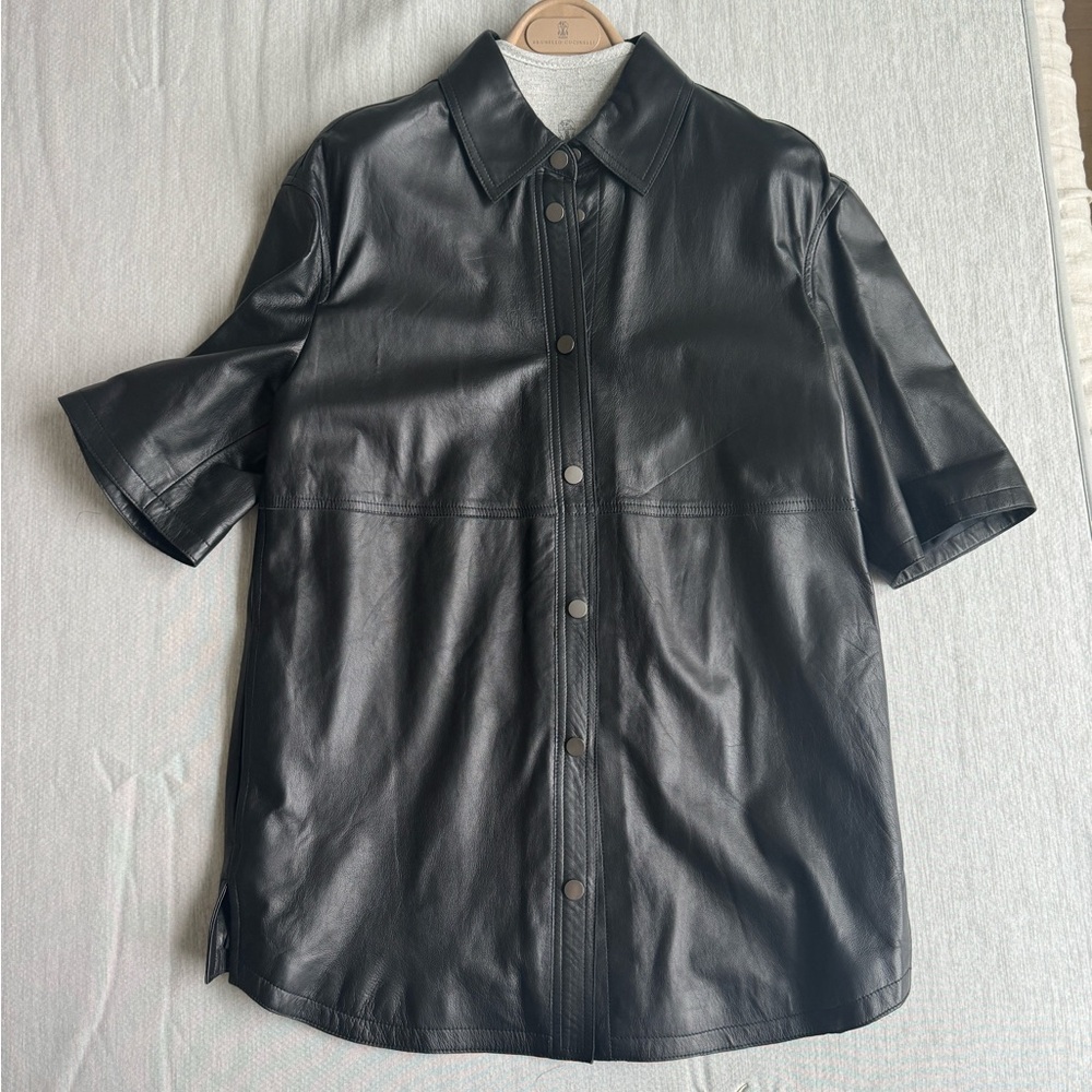 brunello cucinelli leather shirt in excellent condition